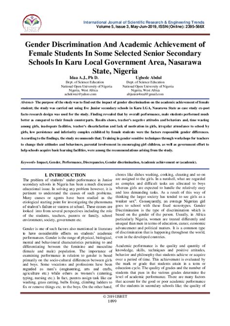Effects of Discrimination on the Academic Performance of Junior .